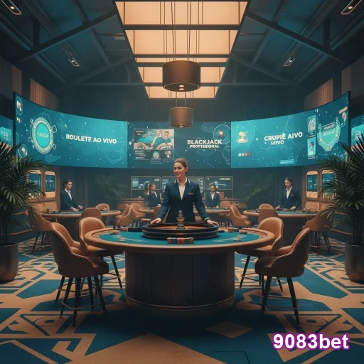 Jogador em mesa de slots animados na 9083bet